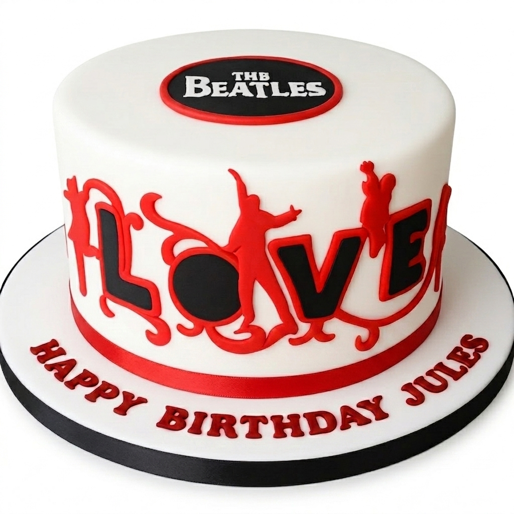 The Beatles Love Theme Birthday Cake
