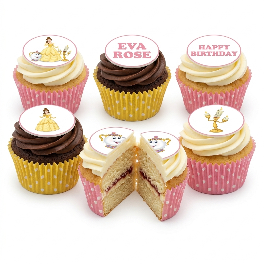 Disney Princess Beauty & the Beast Birthday Cupcakes