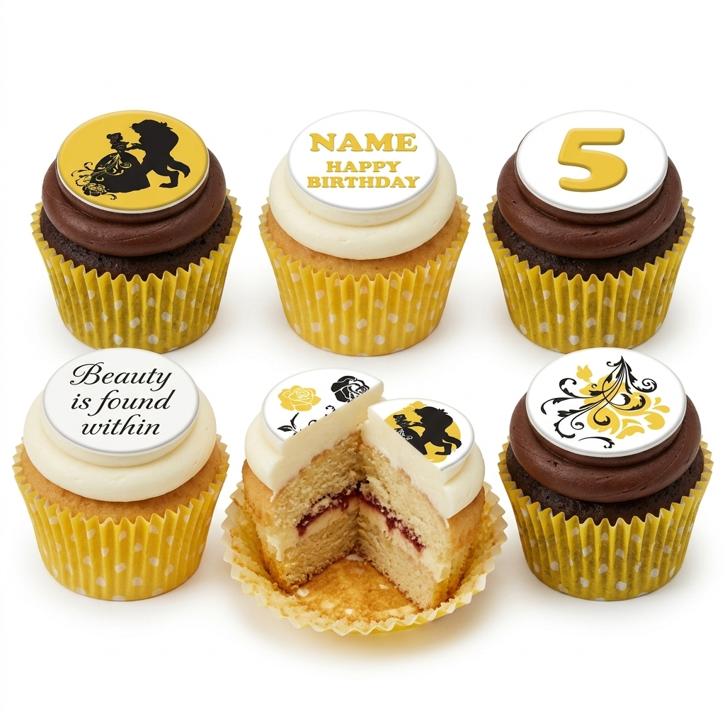 Beauty and the Beast Birthday Cupcakes