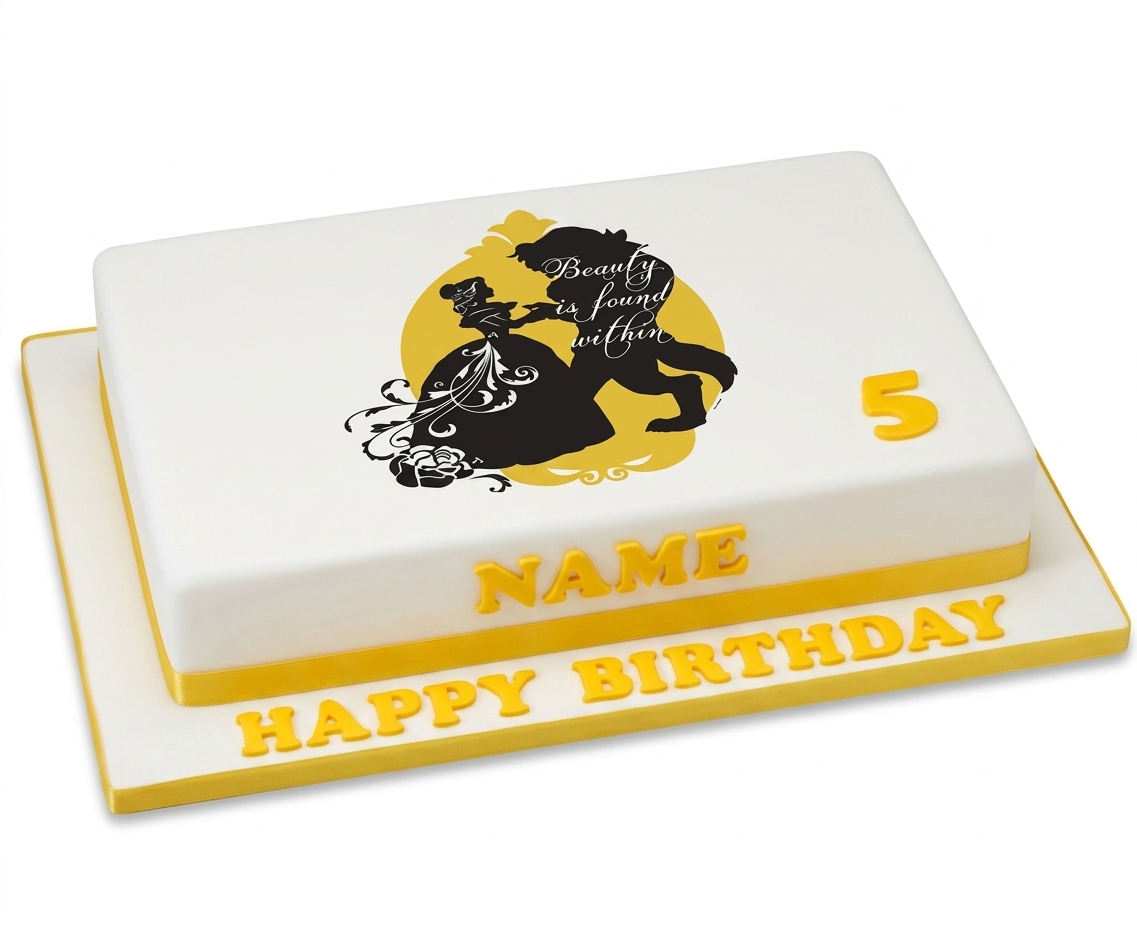Beauty and the Beast Birthday Cake with Custom Age