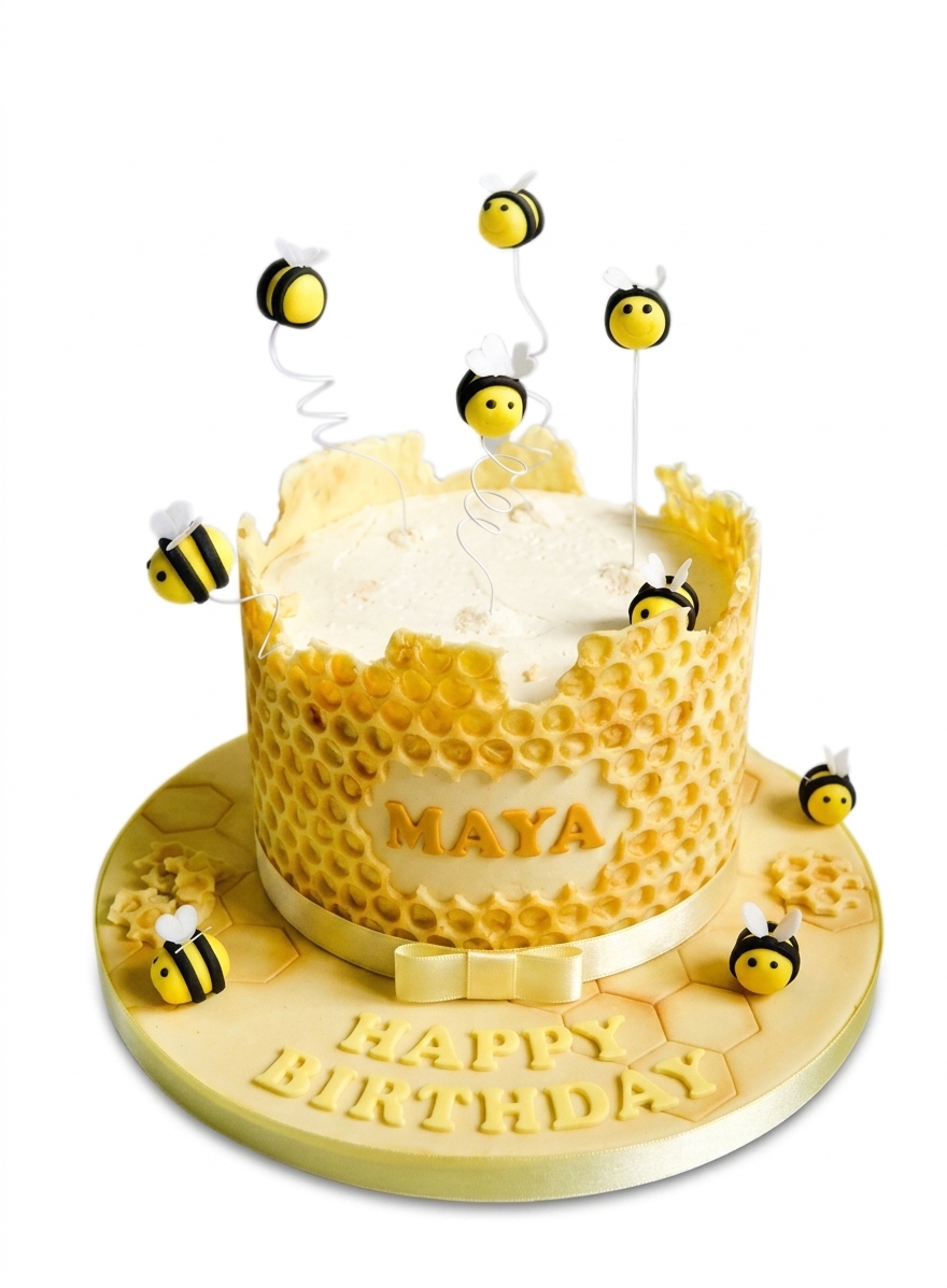 Personalised Bee Birthday Cake