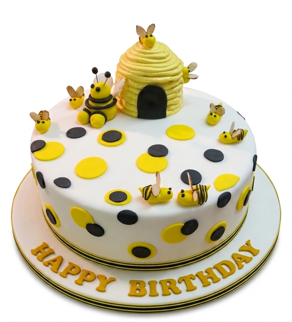 Bee Theme Birthday Cake