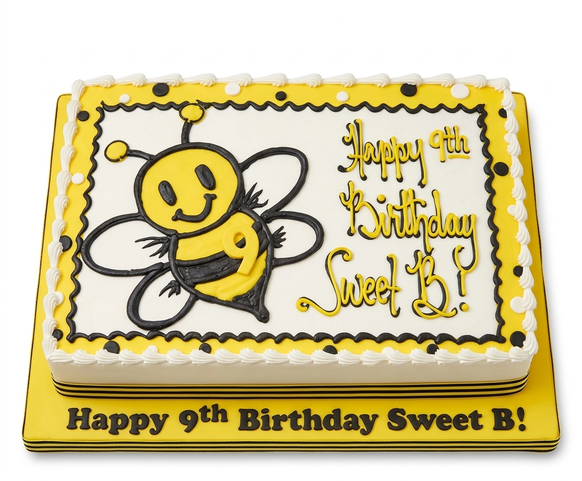 Bee Theme Kids Birthday Cake