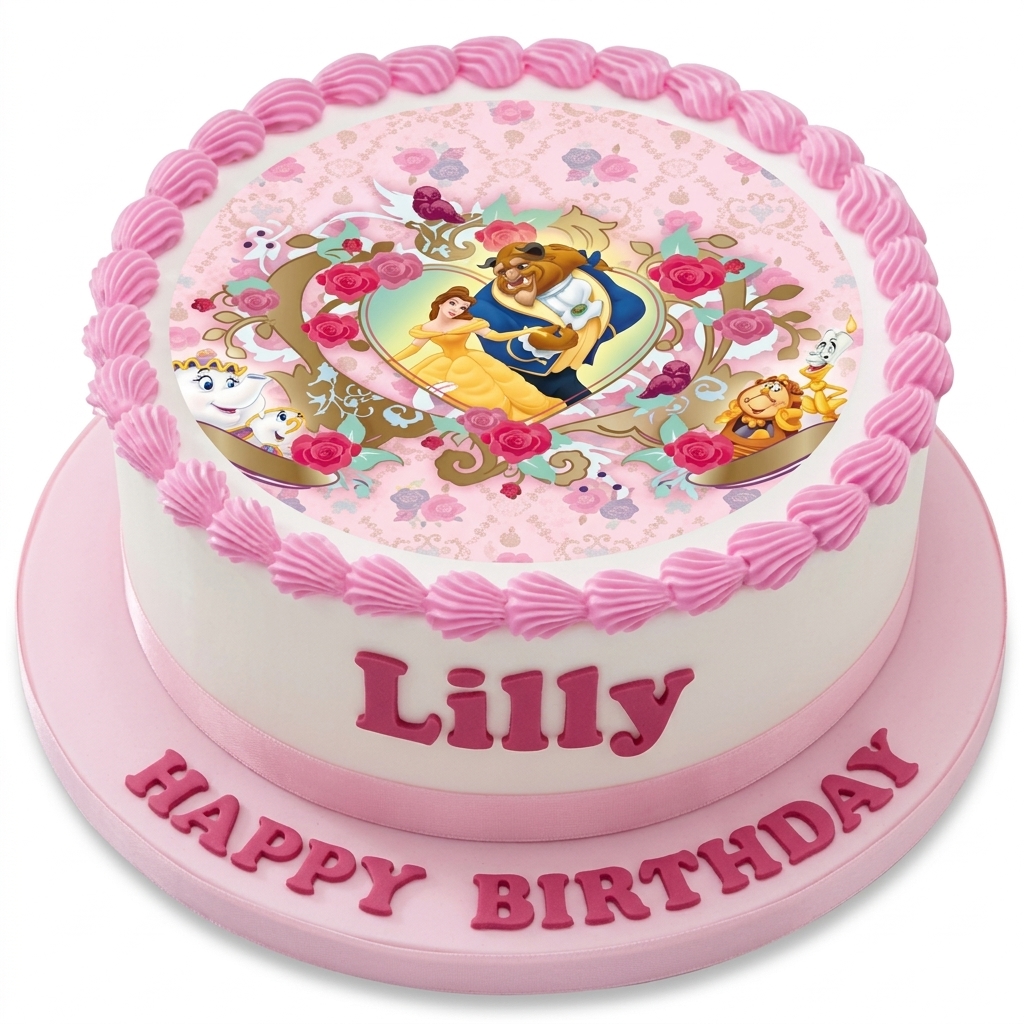 Disney Beauty and the Beast Birthday Cake
