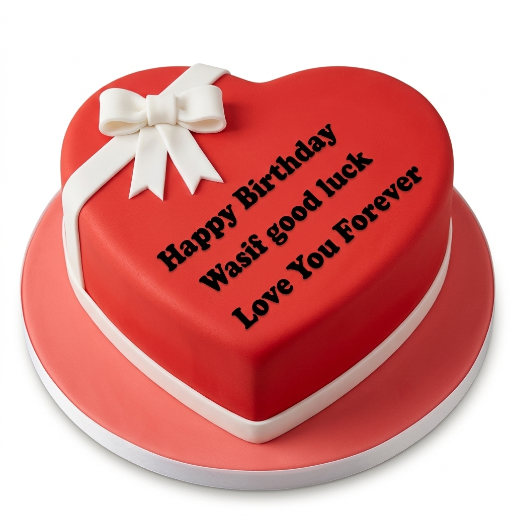 Heart Shaped Birthday Cake with Personalised Message