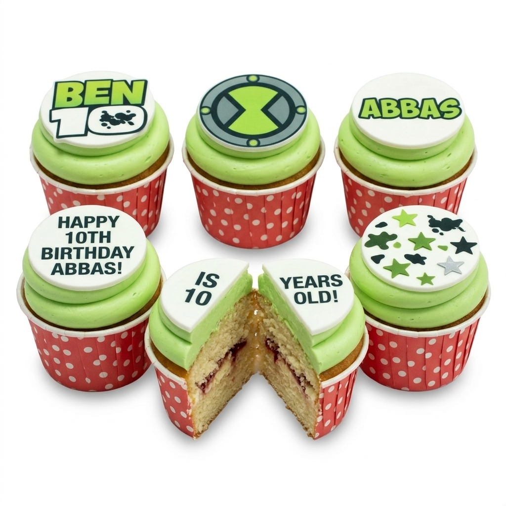 Ben 10 Birthday Cupcakes | Personalised Kids Party Cupcakes