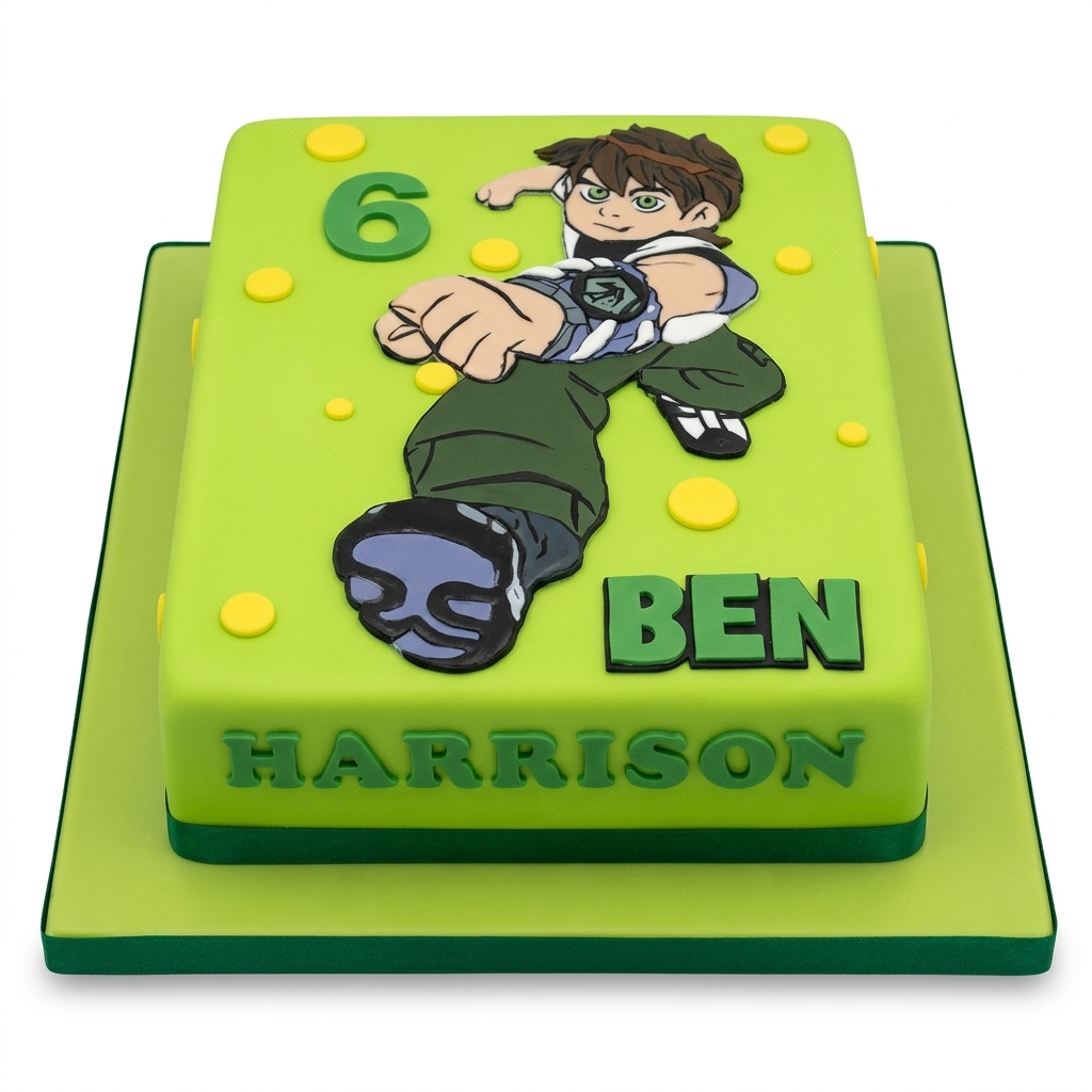 Ben 10 Birthday Cake for Boys with Custom Age