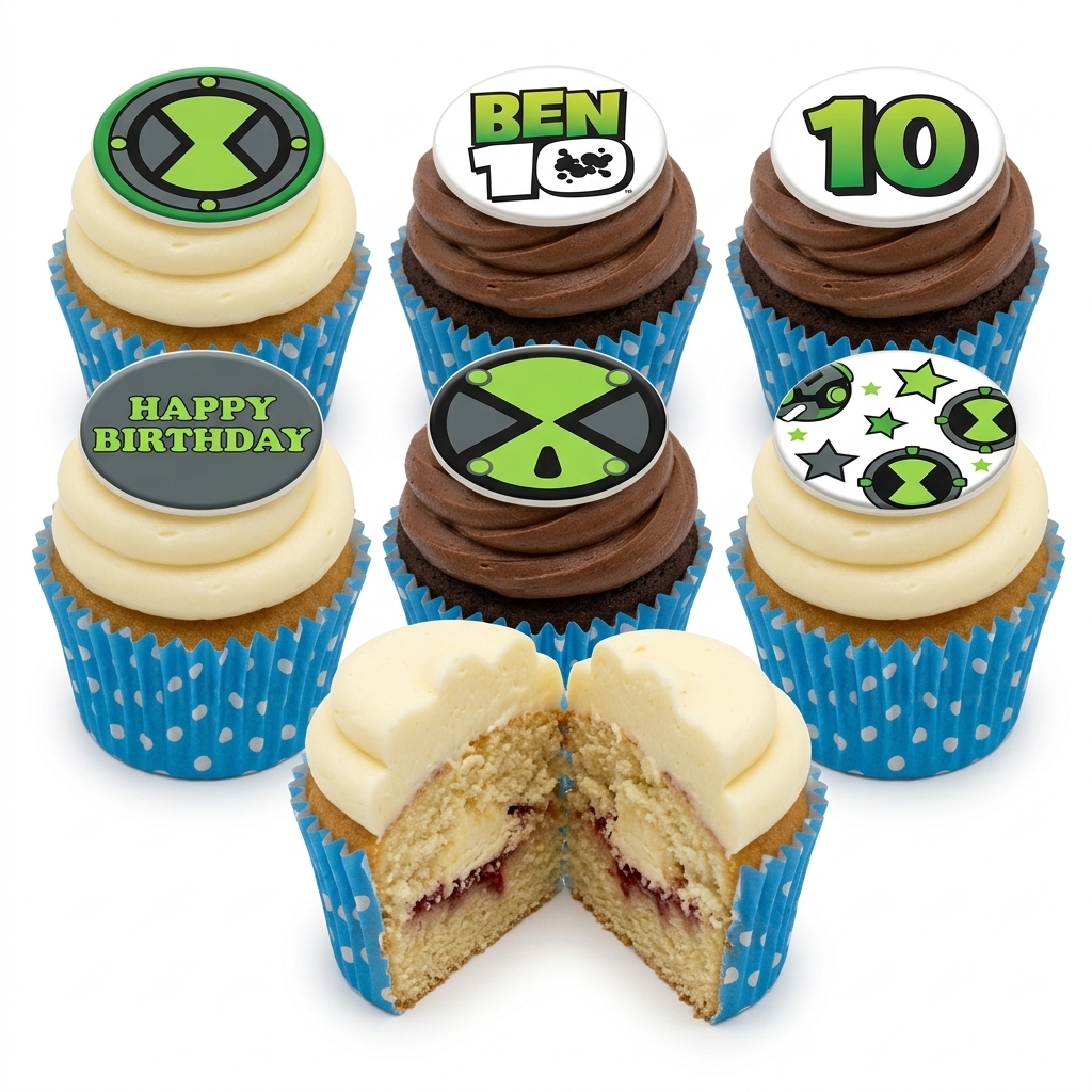 Ben 10 Theme Birthday Cupcakes