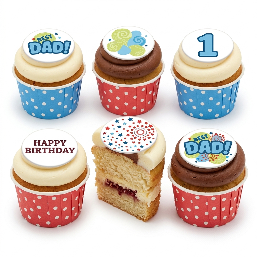 Men's Birthday Cupcakes | Custom Toppers