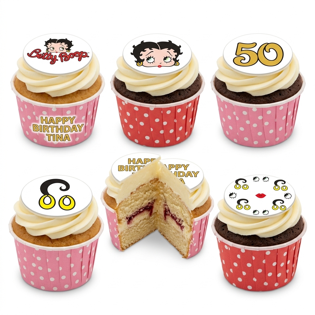 Betty Boop Birthday Cupcakes
