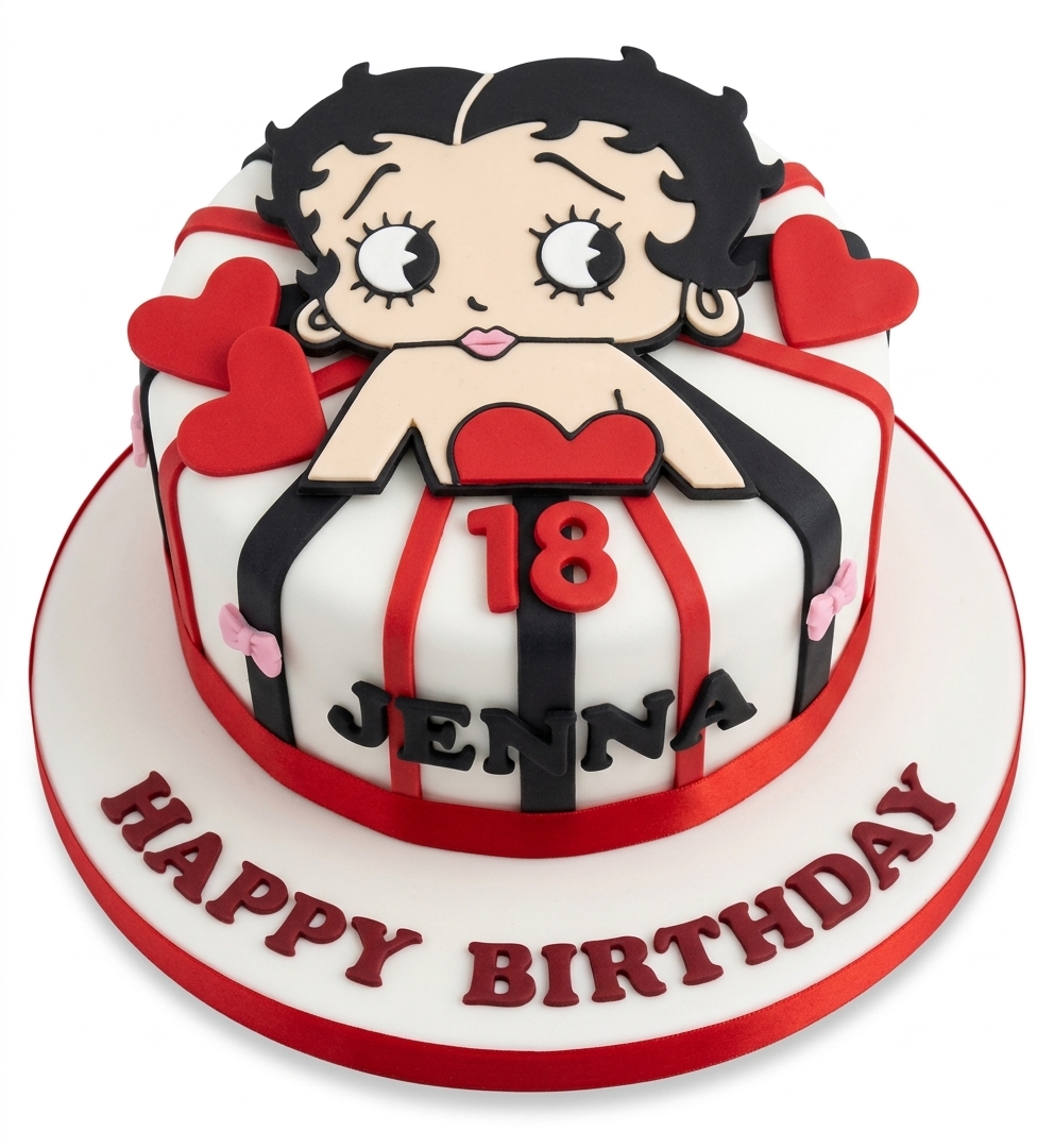 Betty Boop Theme Birthday Cake