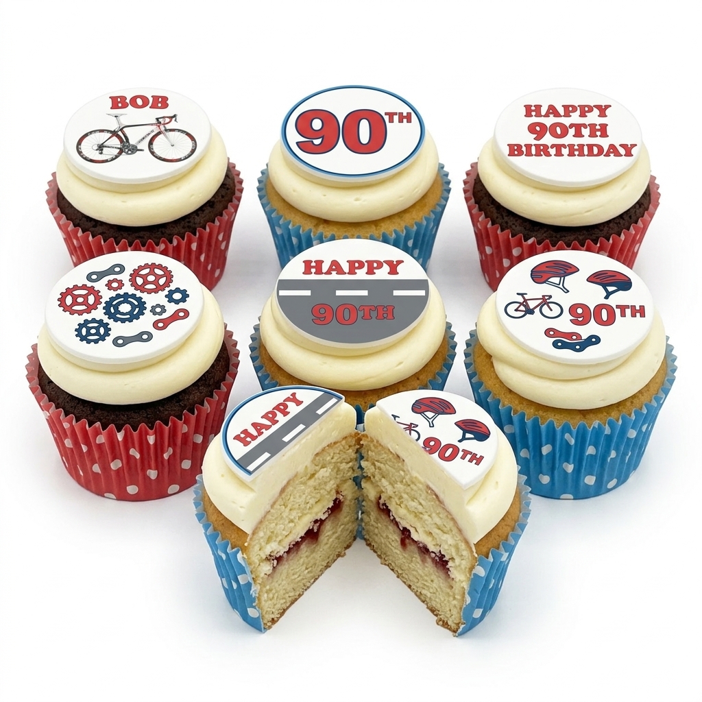 Cycling Theme Birthday Cupcakes