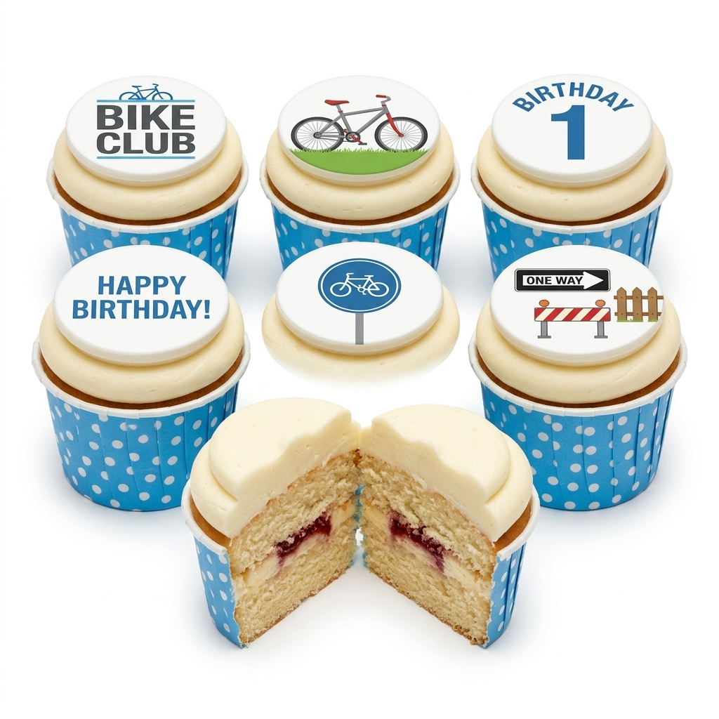 Cycling Theme Birthday Cupcakes