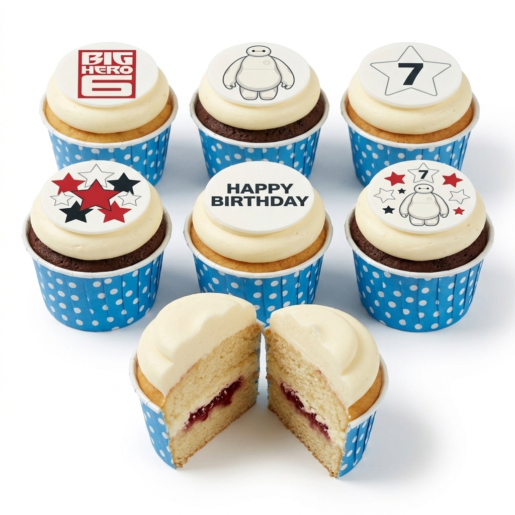 Big Hero 6 Baymax Kids Birthday Cupcakes