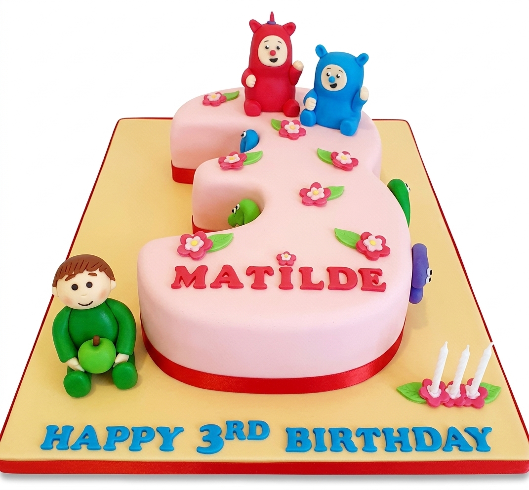 3rd Birthday Cake for Girls with Characters