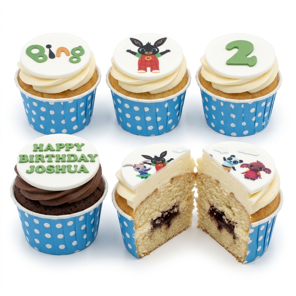 Bing Bunny Birthday Cupcakes with Custom Age