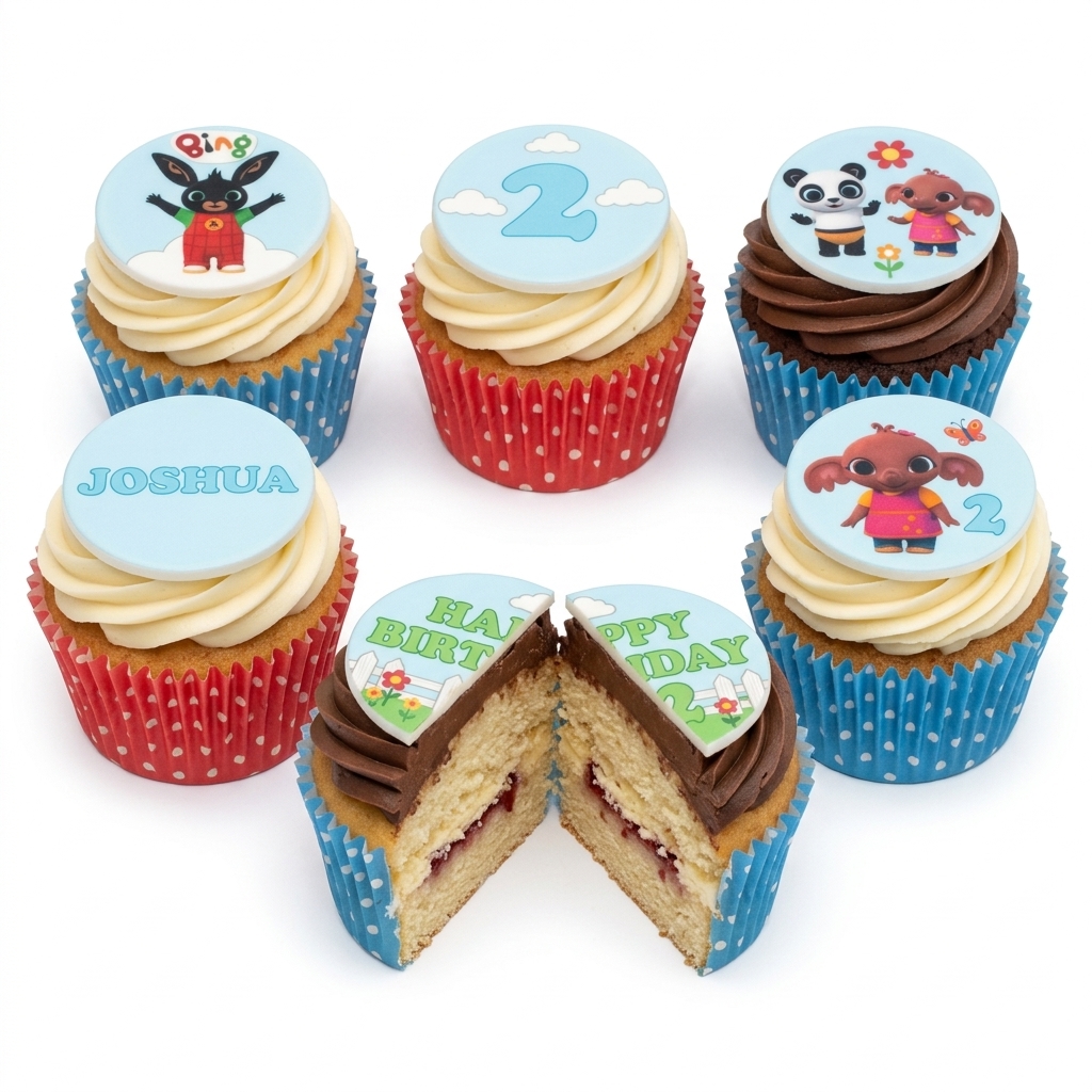 Bing Bunny Kids Birthday Cupcakes with Custom Age