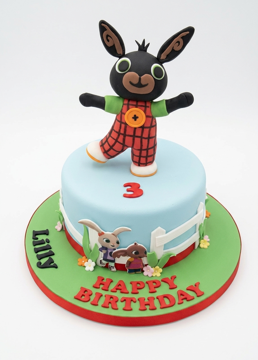 Bing Bunny Birthday Cake with Custom Age & Name