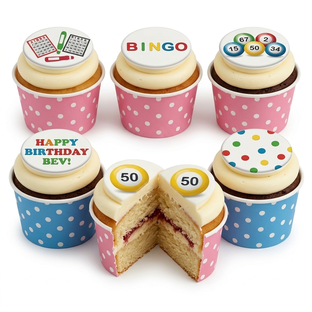 Bingo Theme Birthday Cupcakes