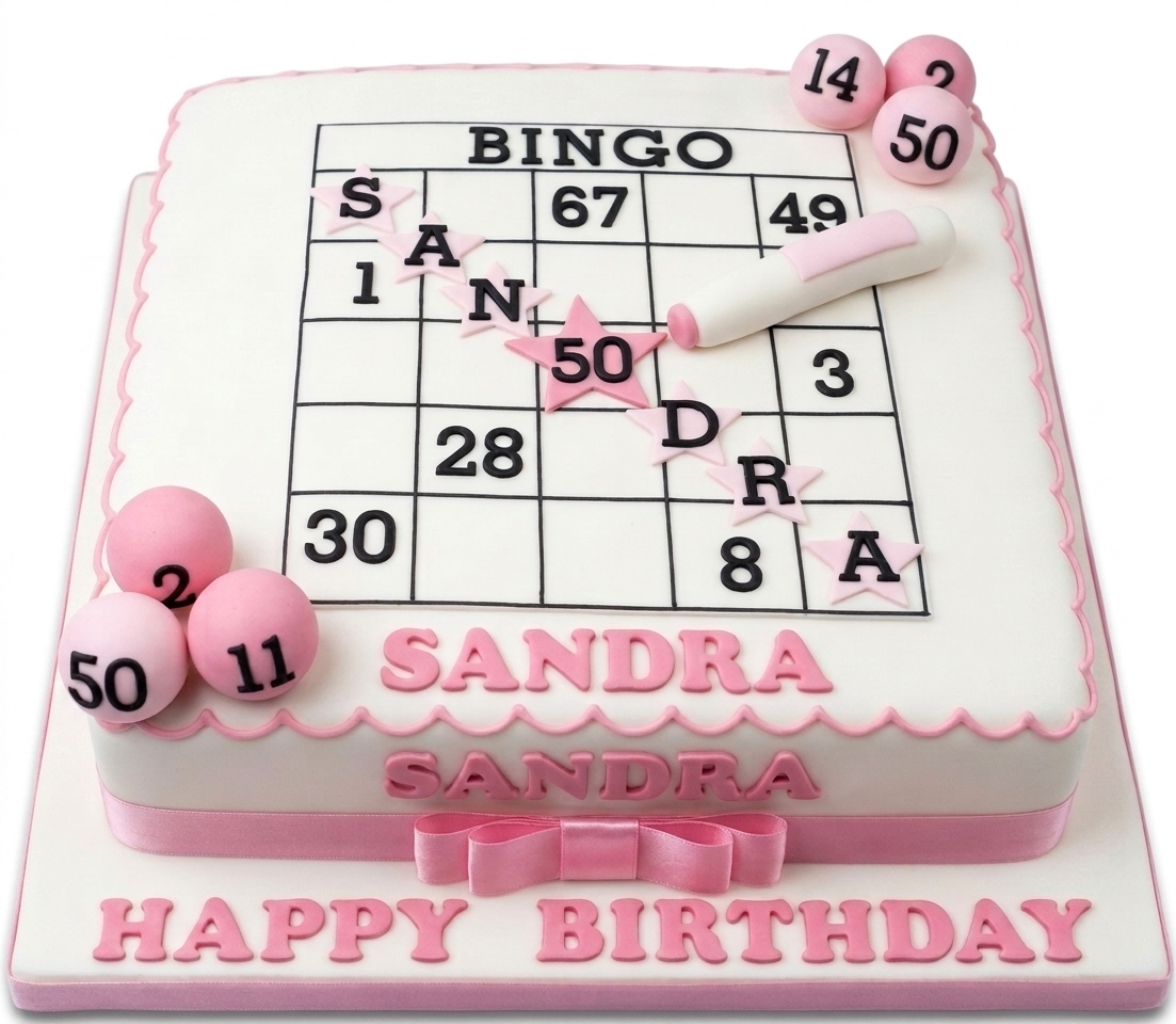 Bingo Game Birthday Cake for Her