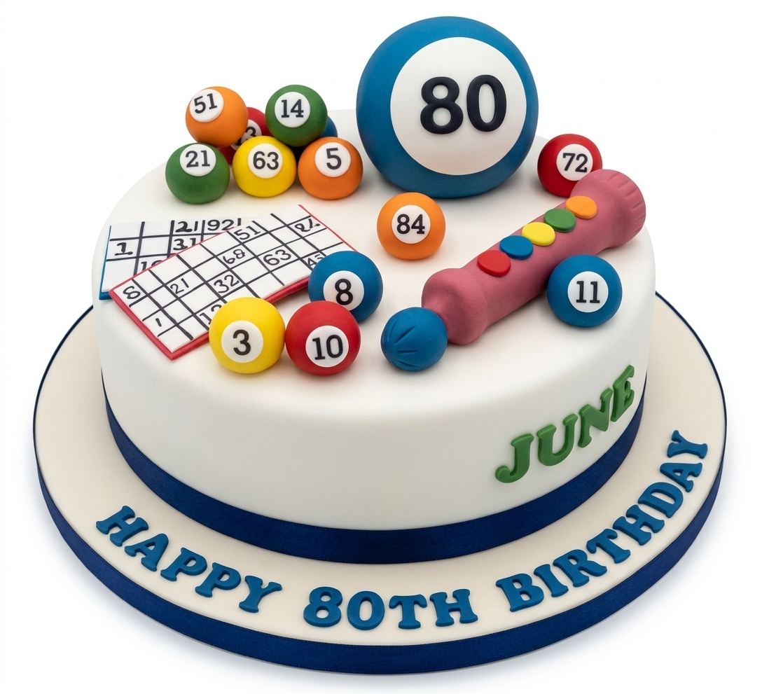 Bingo Theme Birthday Cake with Custom Age