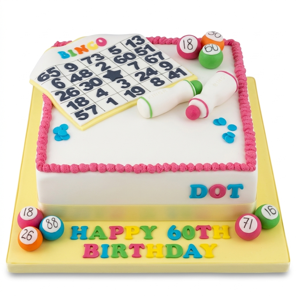 Bingo Theme Birthday Cake with Custom Age