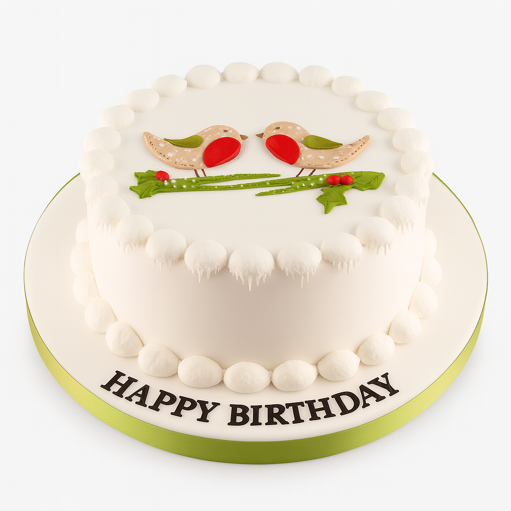 Bird Motif Royal Iced Cake