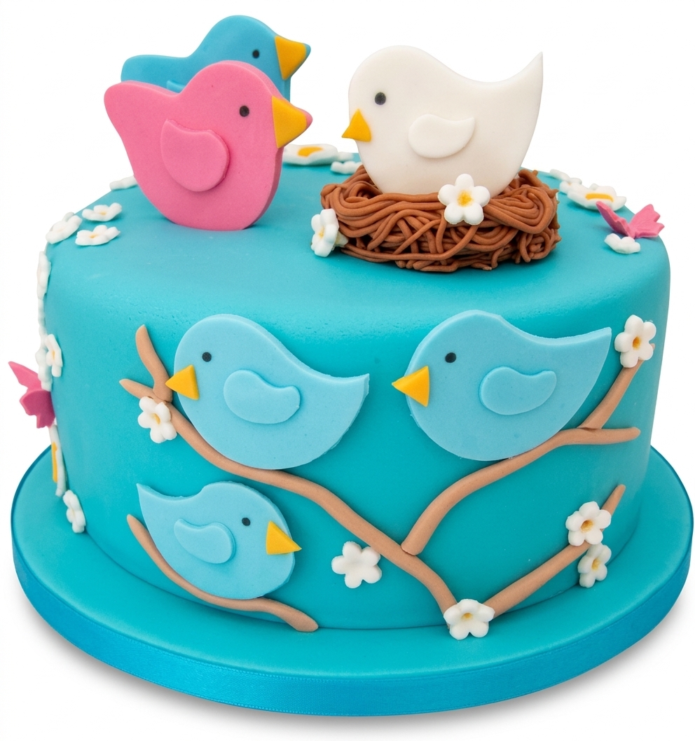 Bird Nest Baby Shower Cake