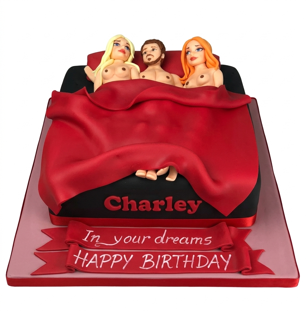 Rude Birthday Cake for Him - Adult Novelty Design