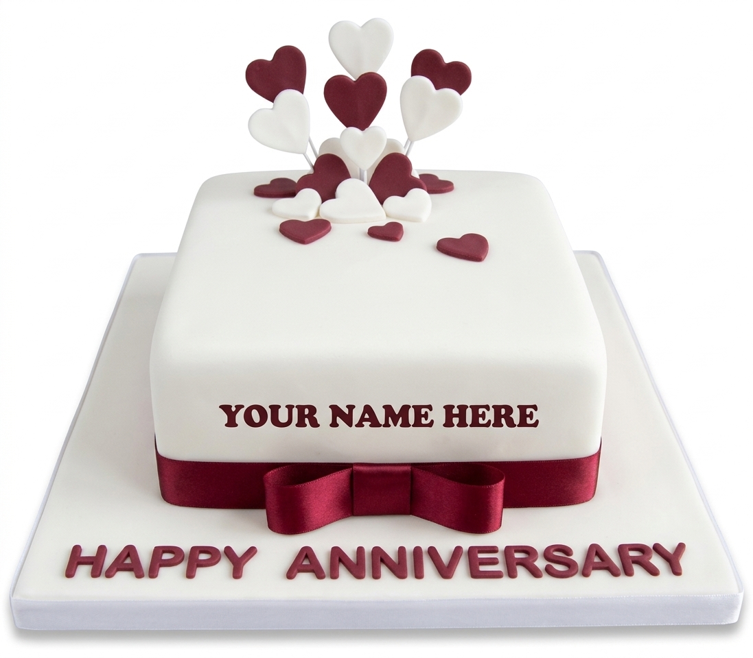 Anniversary Heart Celebration Cake