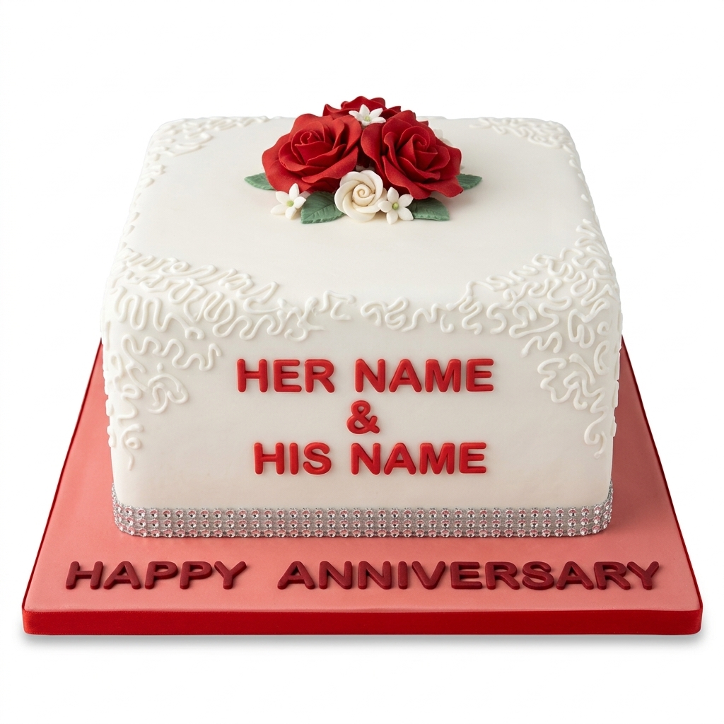 Romantic Floral Anniversary Cake