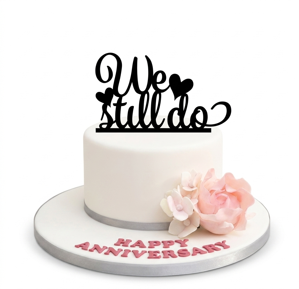 We Still Do Anniversary Cake with Floral Accents