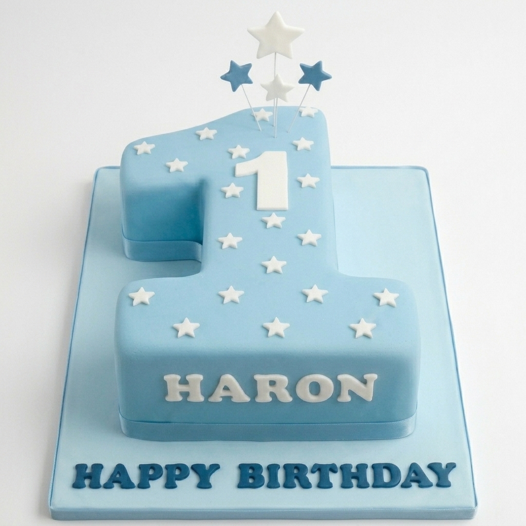 Blue Stars 1st Birthday Cake for Boys