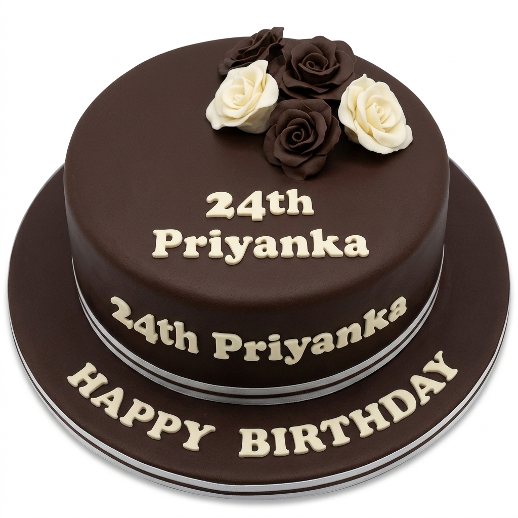 Floral Birthday Cake for Her with Custom Age & Name