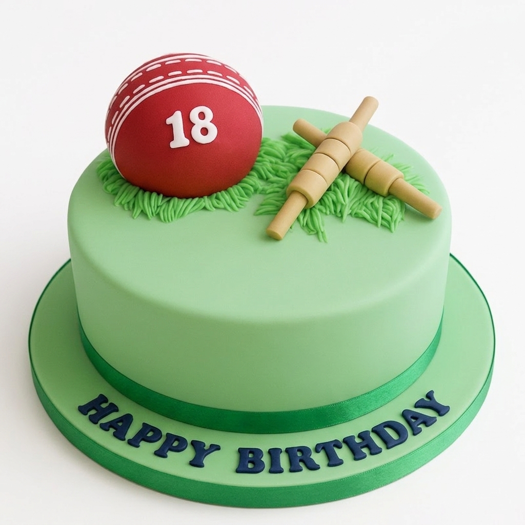 Cricket Theme Birthday Cake