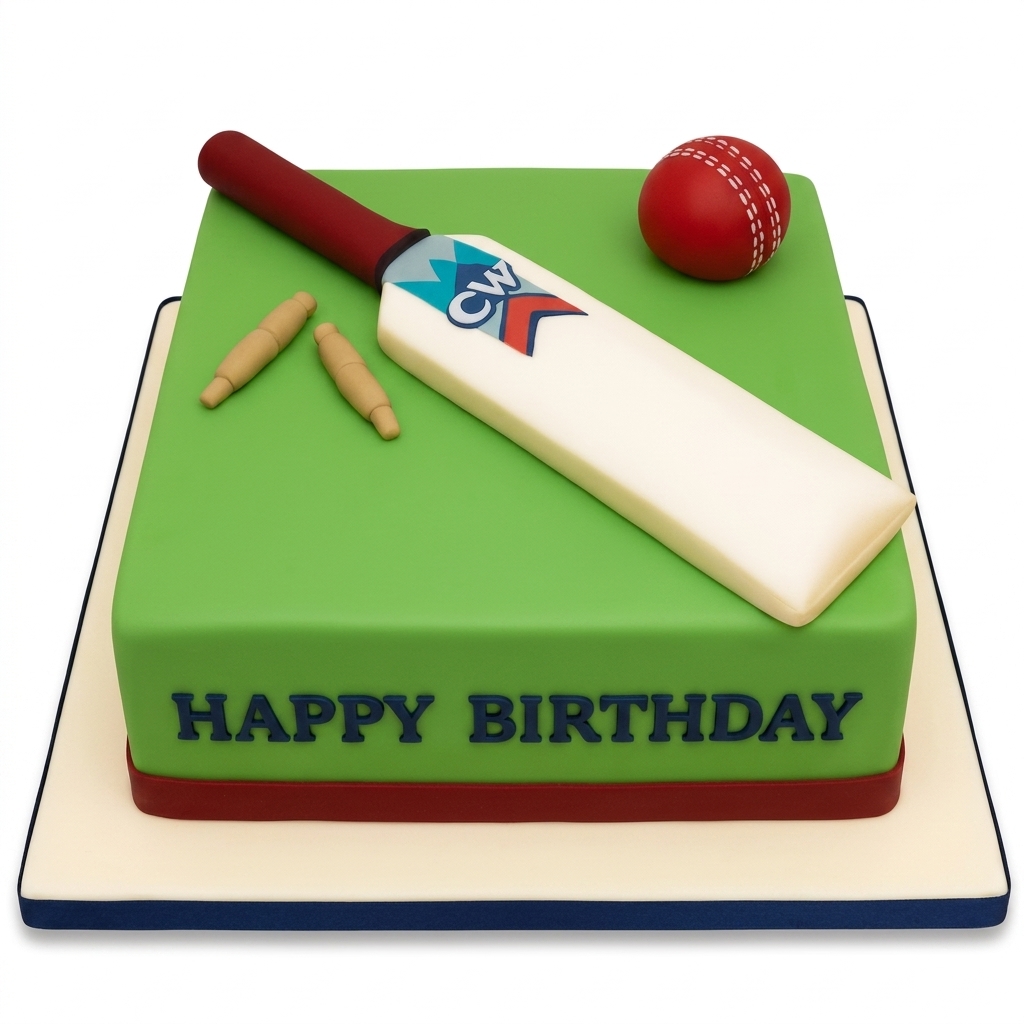 Cricket Theme Birthday Cake