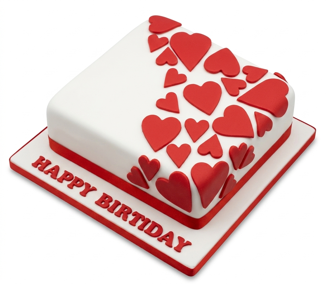 Heart Design Birthday Cake