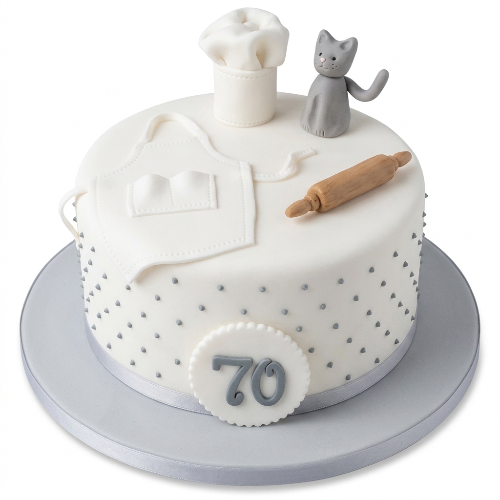 Baking Theme Birthday Cake with Custom Age Topper