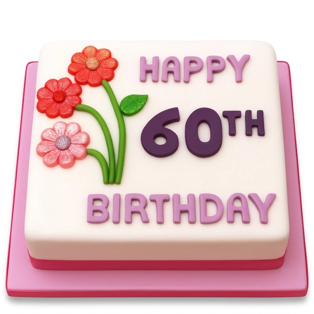 Floral Birthday Cake for Her - Custom Age