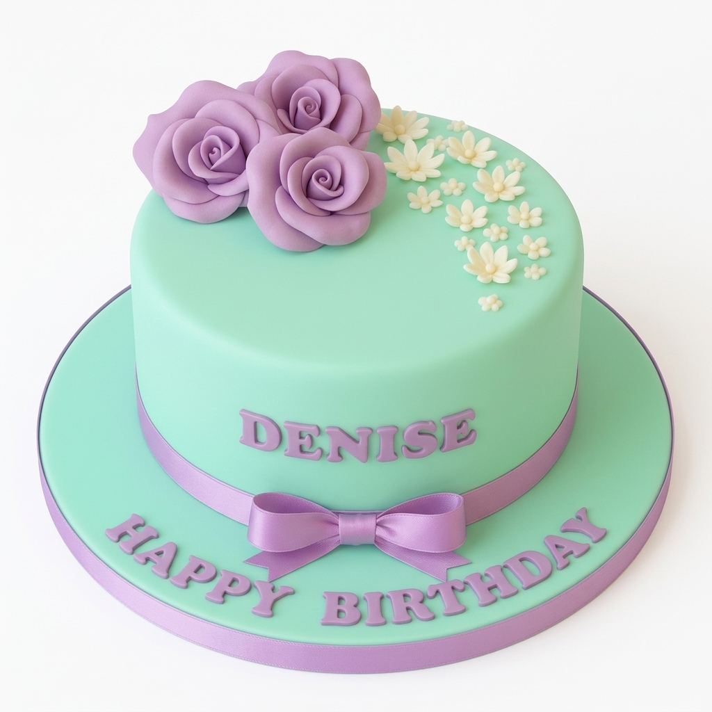 Floral Birthday Cake for Her with Roses