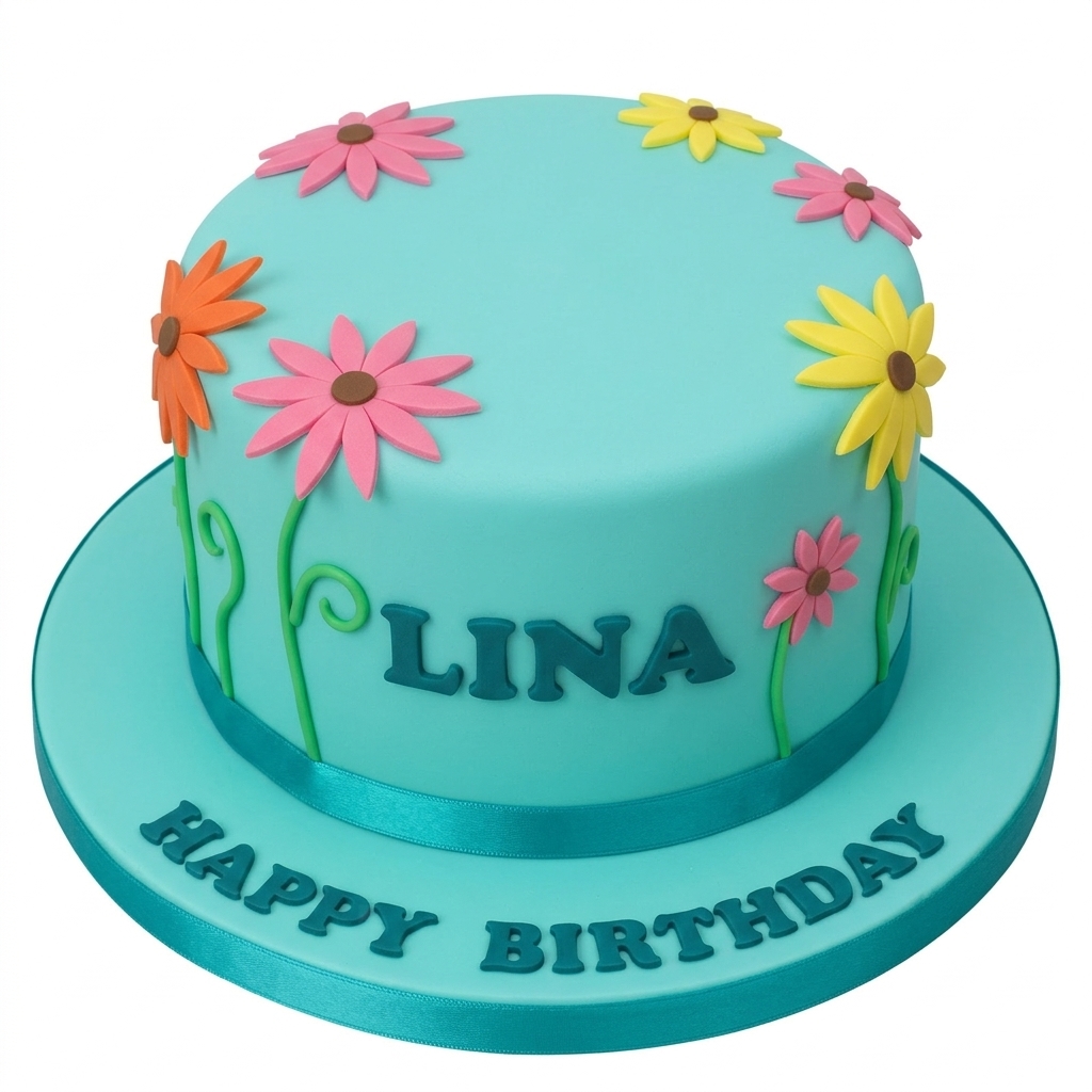 Floral Daisy Birthday Cake for Her