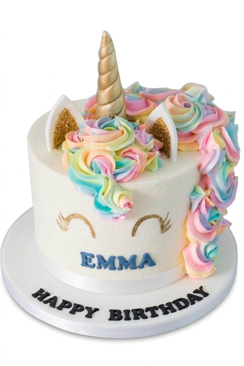 Unicorn Rainbow Birthday Cake