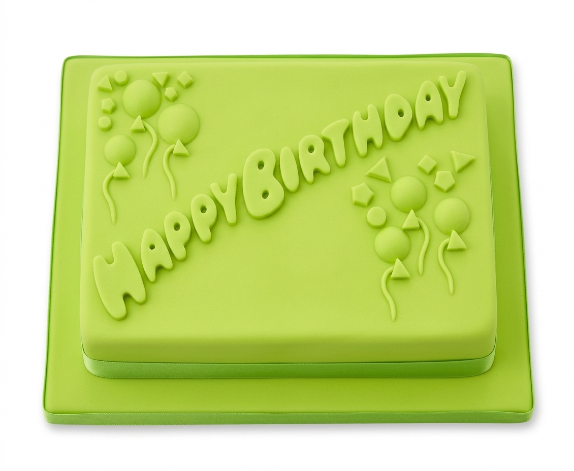 Lime Green Happy Birthday Cake