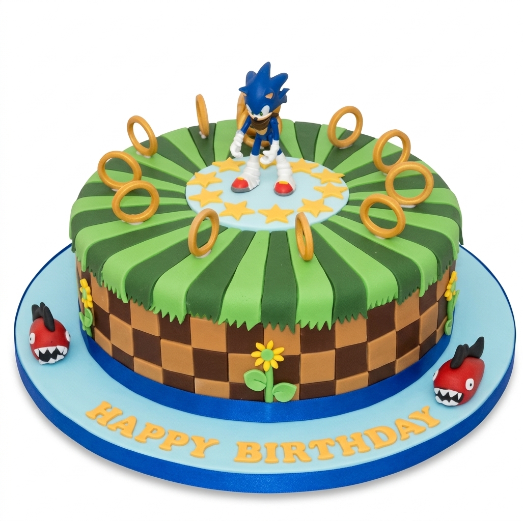 Sonic Hedgehog Birthday Cake