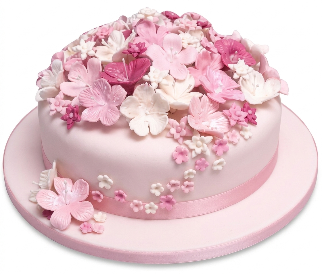 Floral Cascade Birthday Cake for Her