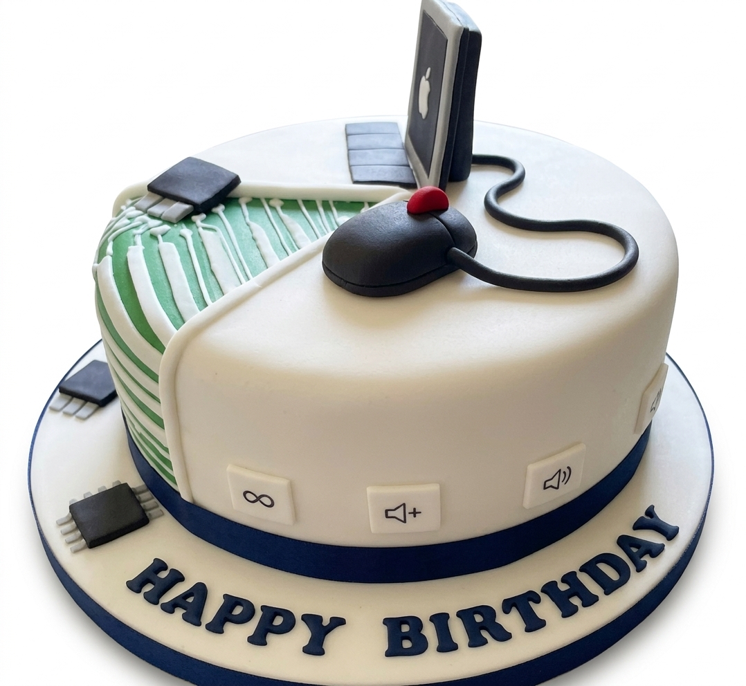 Technology Theme Birthday Cake