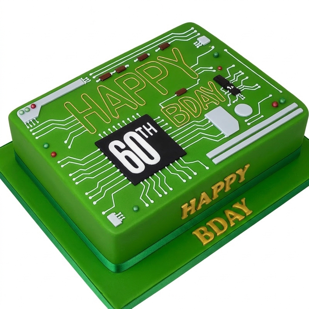 Gaming Circuit Board Birthday Cake