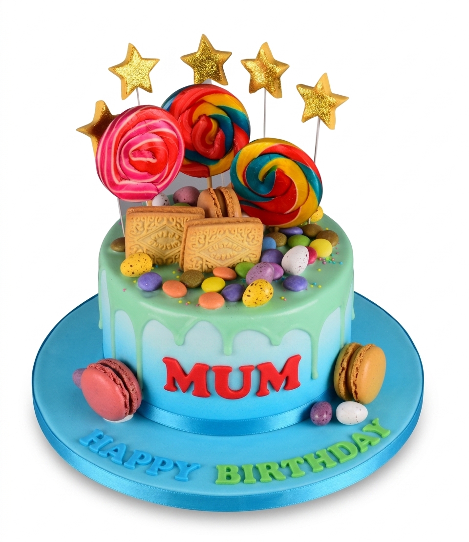 Colourful Sweet Drip Birthday Cake