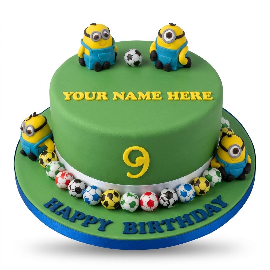 Minions Football Kids Birthday Cake