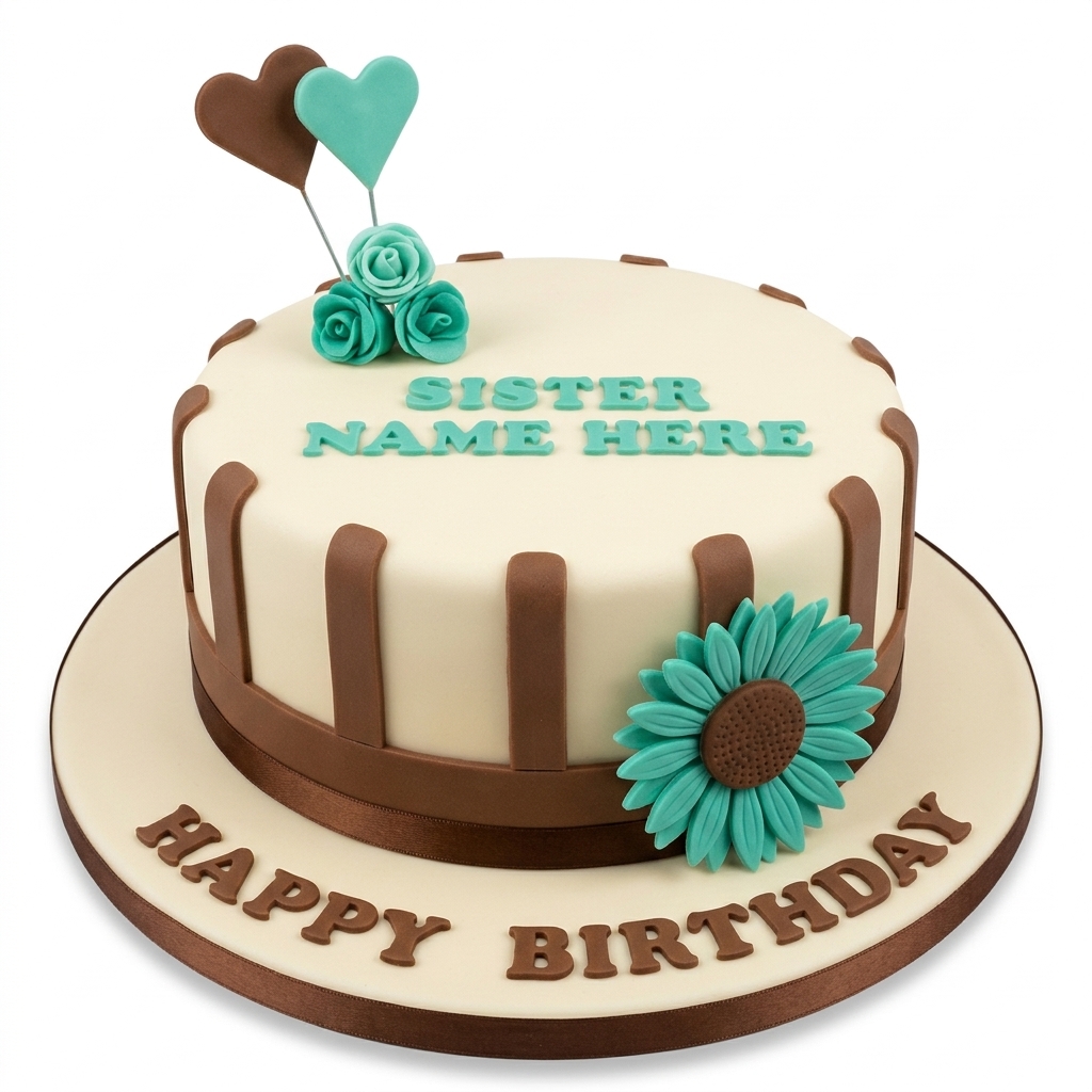 Elegant Floral Birthday Cake for Her